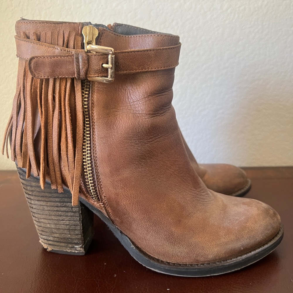 Brown Tassel Booties - image 1